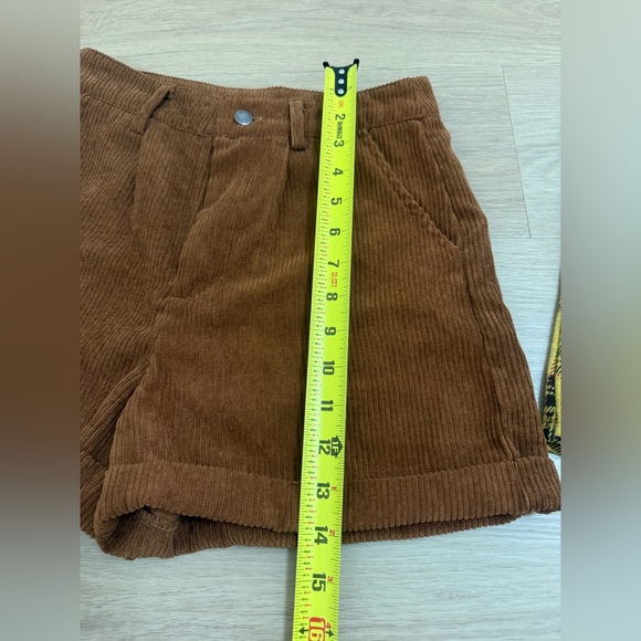 Bundle Brown Corduroy and Yellow Plaid Skorts Size Small - Picture 7 of 8